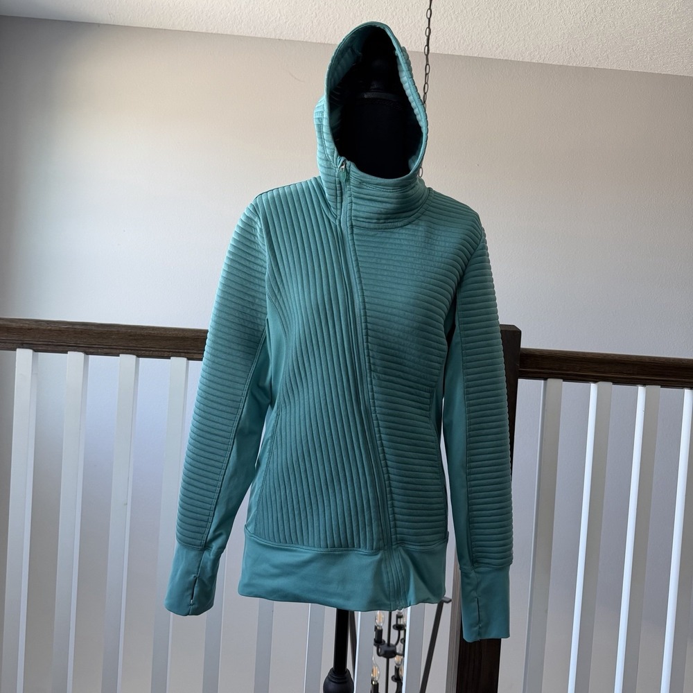 Brooks Running Fly By Full Zip Up Hoodie Jacket Teal M Athleisure Gorpcore